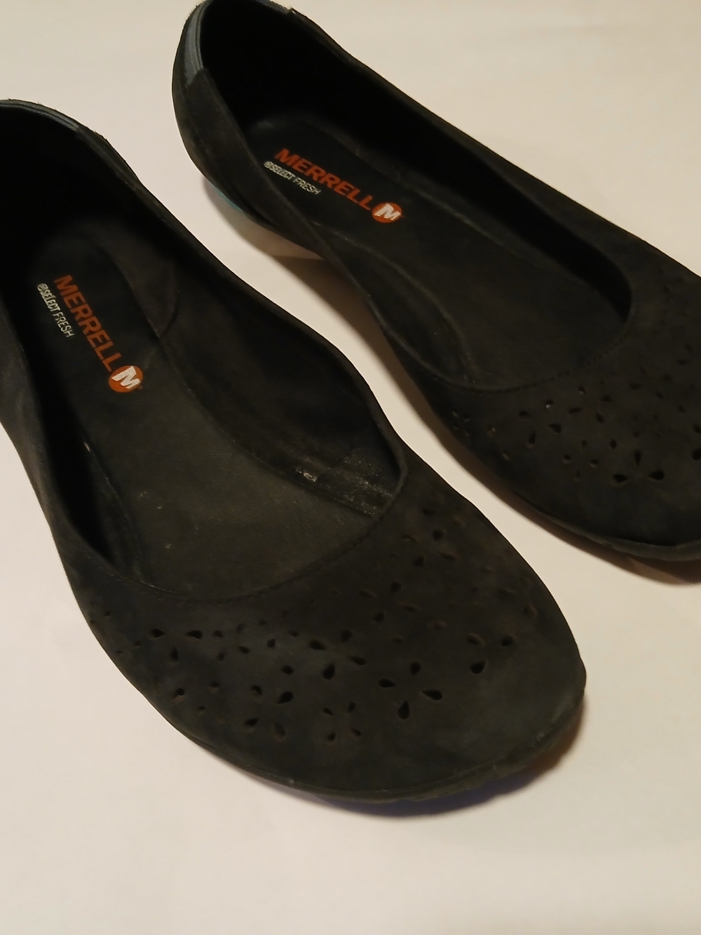 Merrell Black Slip-On Women's Perforated Ballet Flats